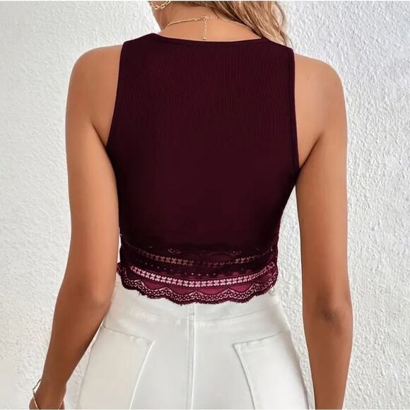 Elegant laced front crop top sz Large - Picture 4 of 5